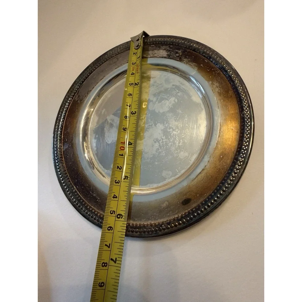 Vintage Oneida Silverplate Round Covered Butter Dish Plastic Liner Plate w/ Top